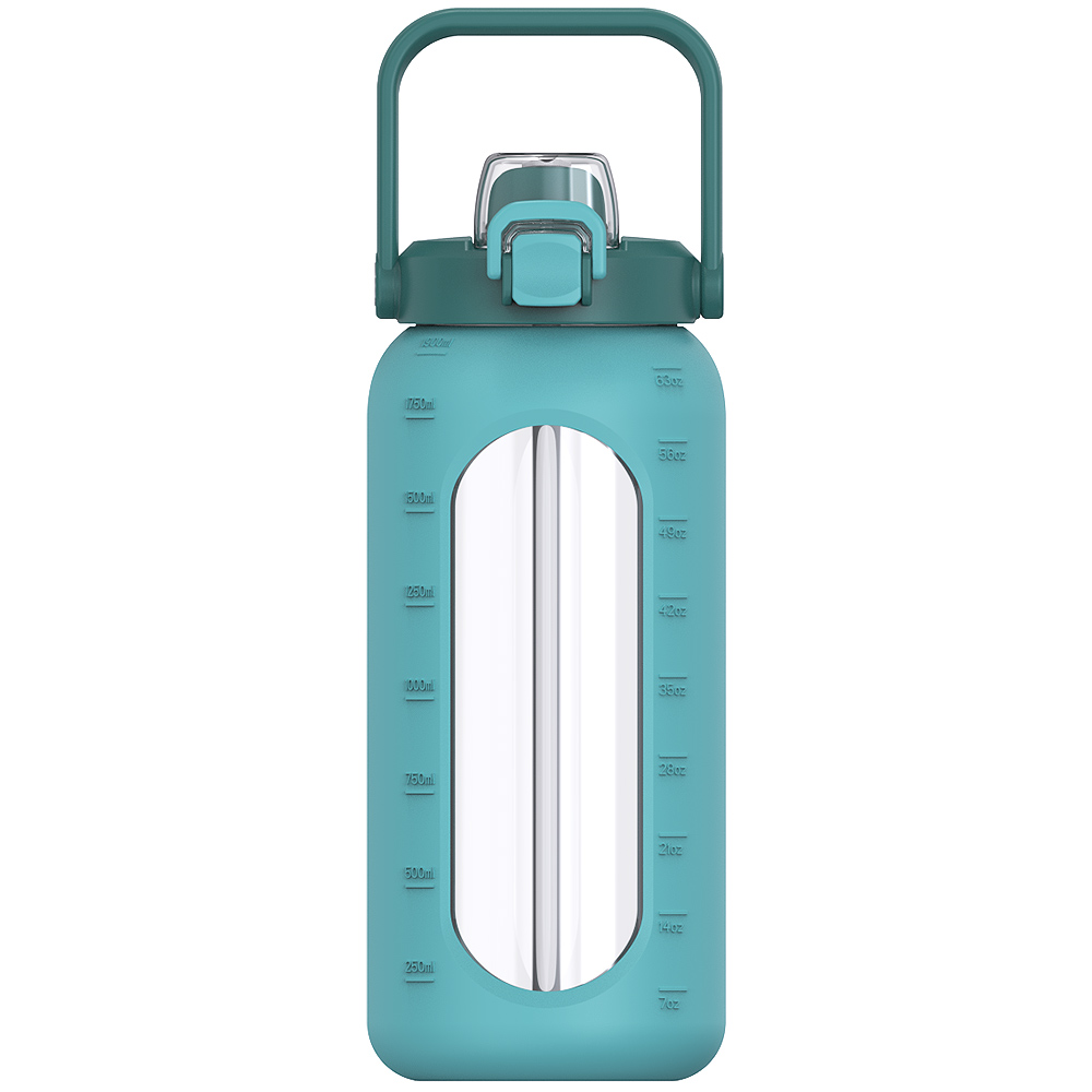 1000-1000-64oz提手盖-硅胶玻璃杯-1