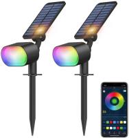 SmartSolarLEDGardenSpotlights,APPControlOutdoorLandscapeLighting