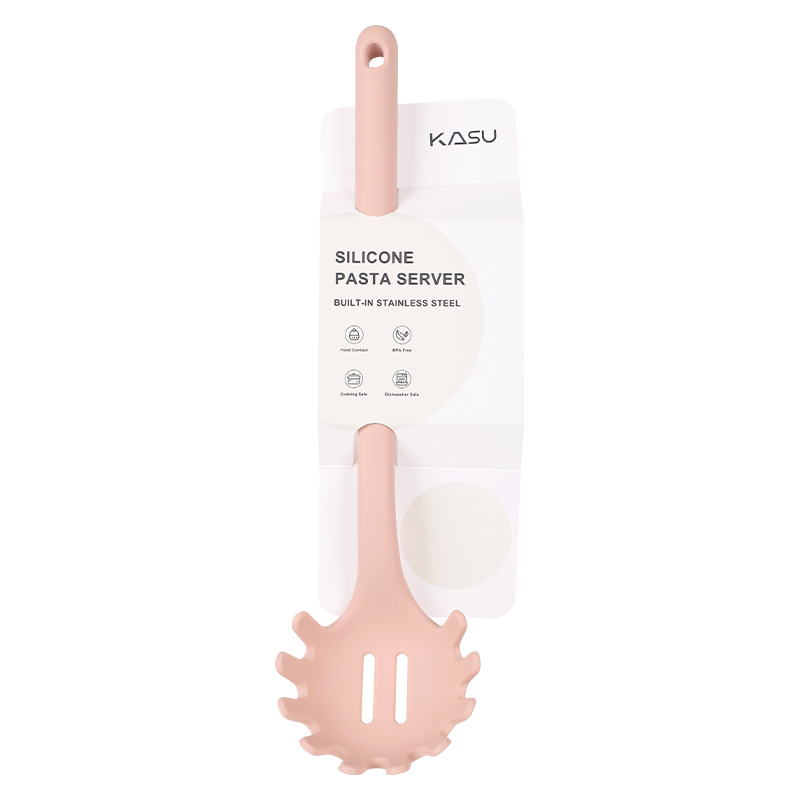 PP002-PP007 KASU Premium Silicone Cooking Set Non-Stick Silicone Kitchen Tools With Spatula Turner Ladle Food Tong Slotted Spoon Pasta Fork 4