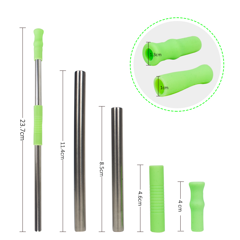ST005 Foldable Stainless Steel Straw With Silicone Tips 3