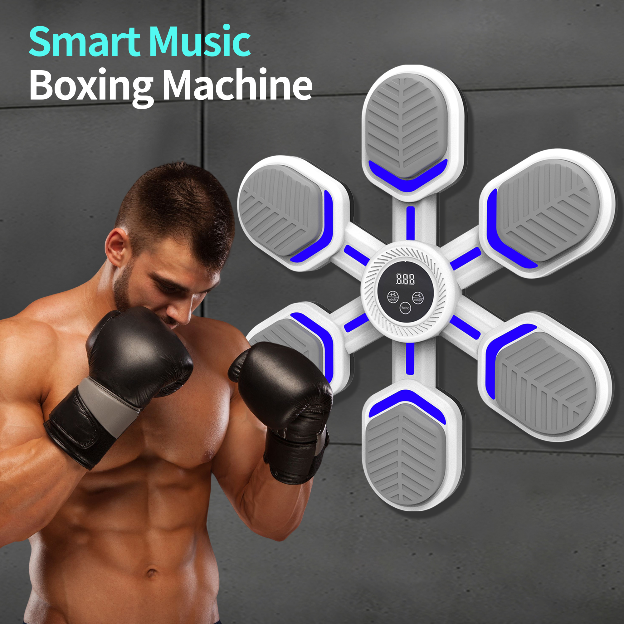 MBT08 Music Boxing Machine Wall Mounted Smart Workout pad Equipment Punching Target Trainer for Home Gym