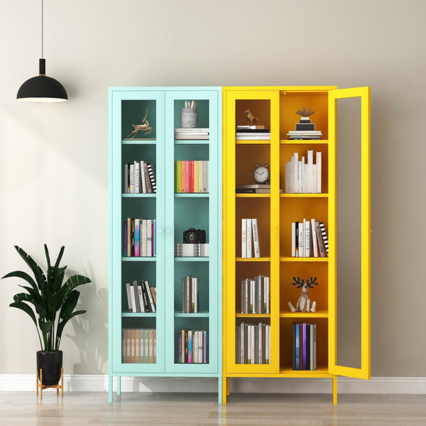 Swing door living room book shelf cabinet