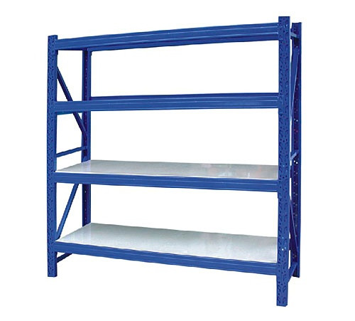Bolted and screwed metal storage rack shelving 