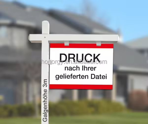 Custom Designed Powder Coated Aluminium Signage Real Estate Advertising Display Yard Sign Holder Post