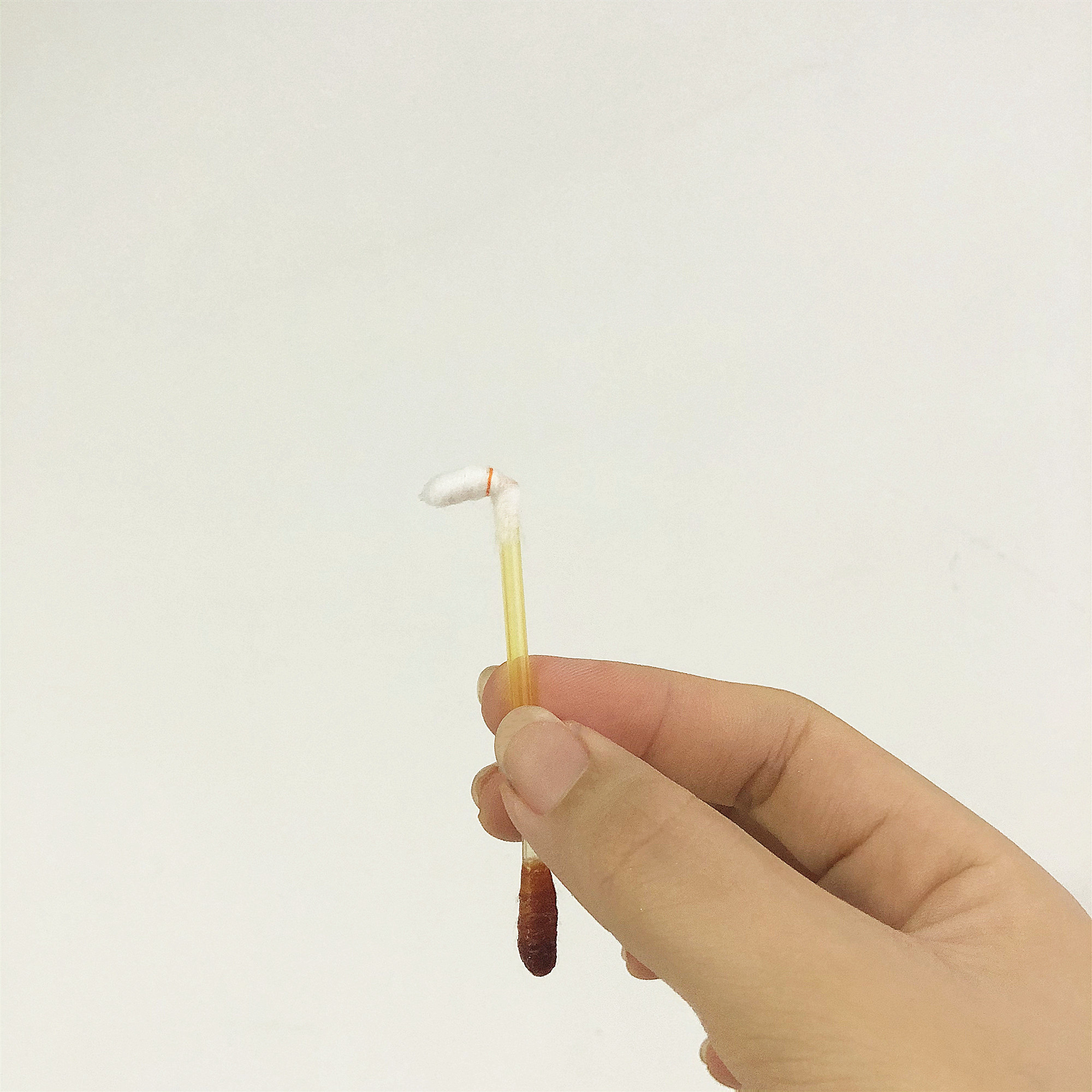 ③ 沿棉棒彩环处折断 ③ 沿棉棒彩环处折断