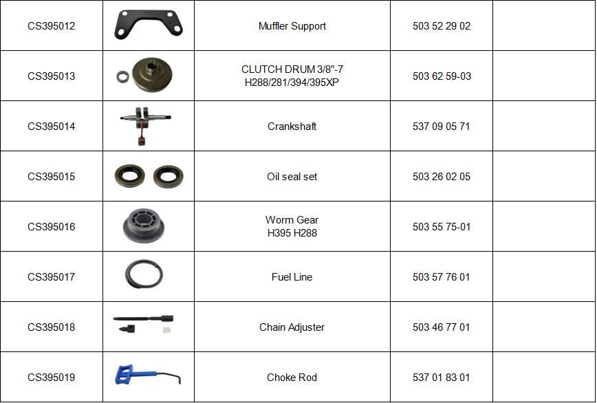 HUS395ChainsawParts002