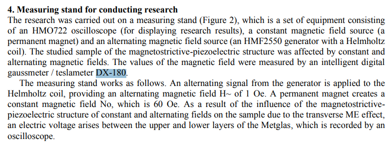 article of The study of the Metglas/GaAs/Metglas magnetostrictive-piezo-semiconductive structure for practical application