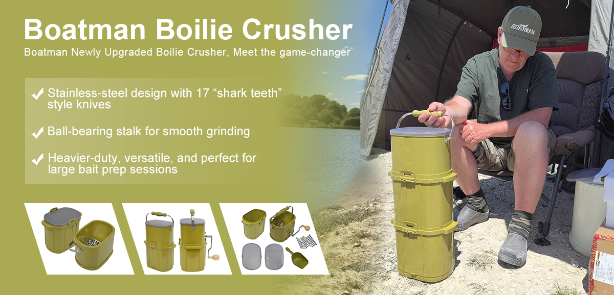 Discover Boatman high-performance boilie crusher designed for precision and speed. Prepare your bait like a pro and boost your catch rate with effortless grinding.