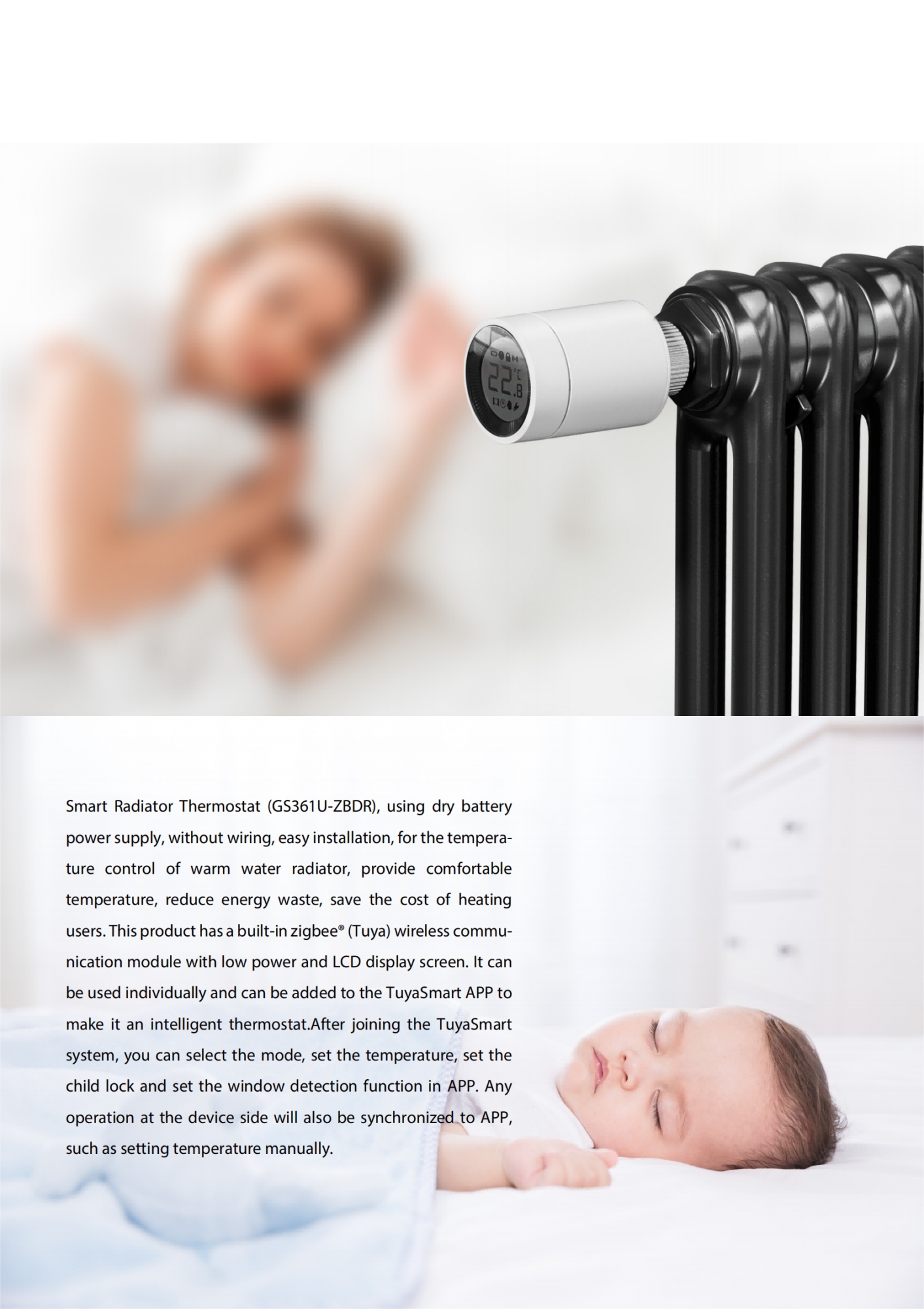 Remote Radiator Trv Europe Zigbee Smart TRV Large Screen Zigbee Wifi Remote Control Battery ...