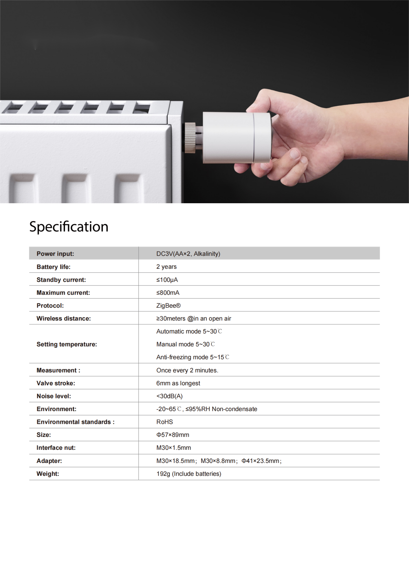Europe Zigbee Smart TRV Large Screen Zigbee Wifi Remote Control Battery ...