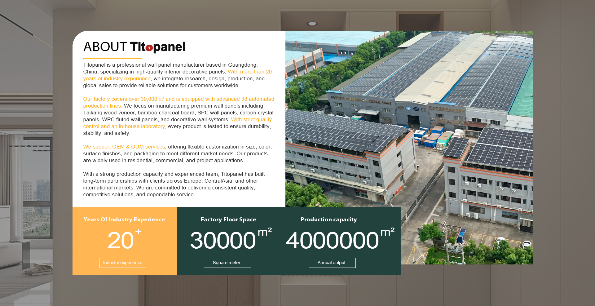 TITOPANEL WPC Wall Panel Factory - Aerial View of 30000 m² Guangdong Manufacturing Plant