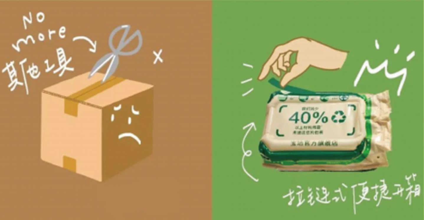 more convenient: no tools, tear open