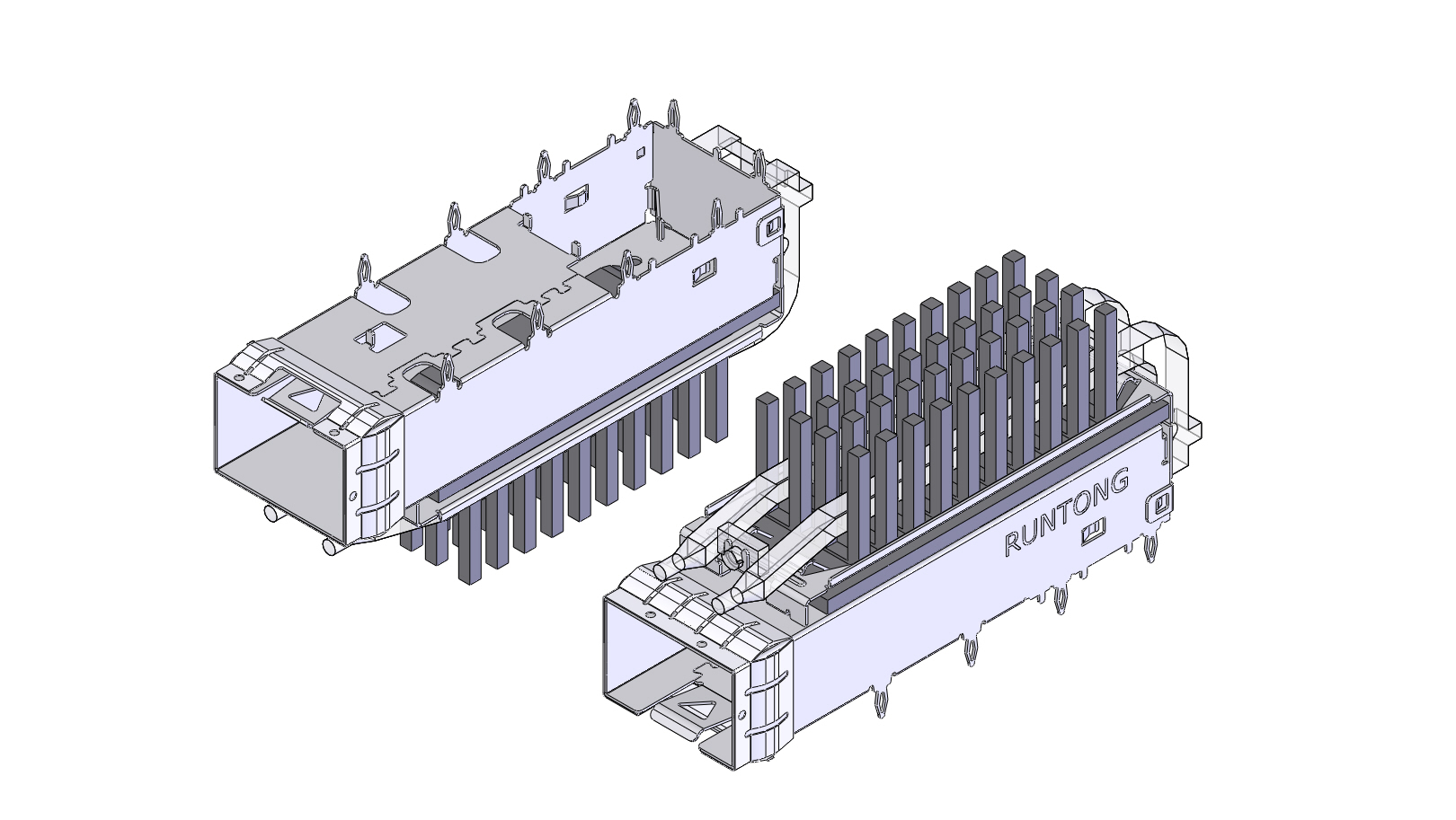 SFP-1X1笼子散热器导光柱双圆柱Cage