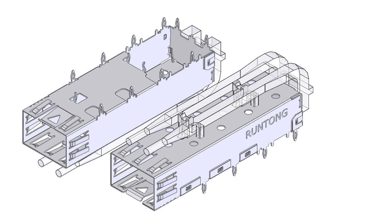 SFP1X1笼子导光柱双圆柱入光6.51Cage