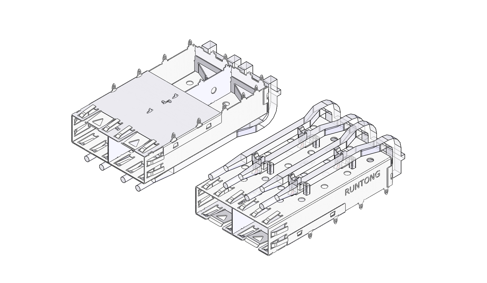 SFP1X2笼子导光柱双圆柱入光9.60Cage