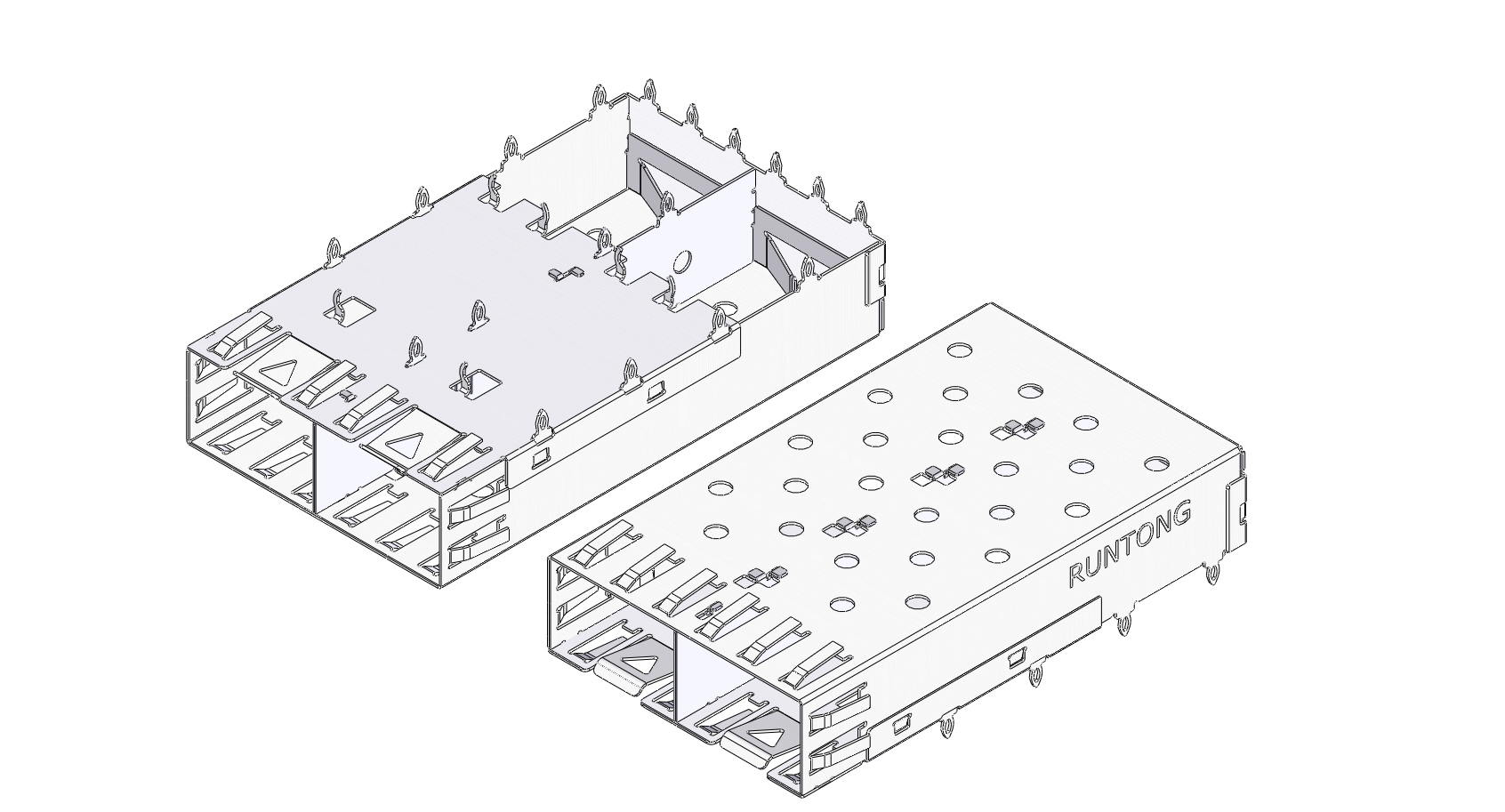 SFP1X2笼子压接脚总长50Cage