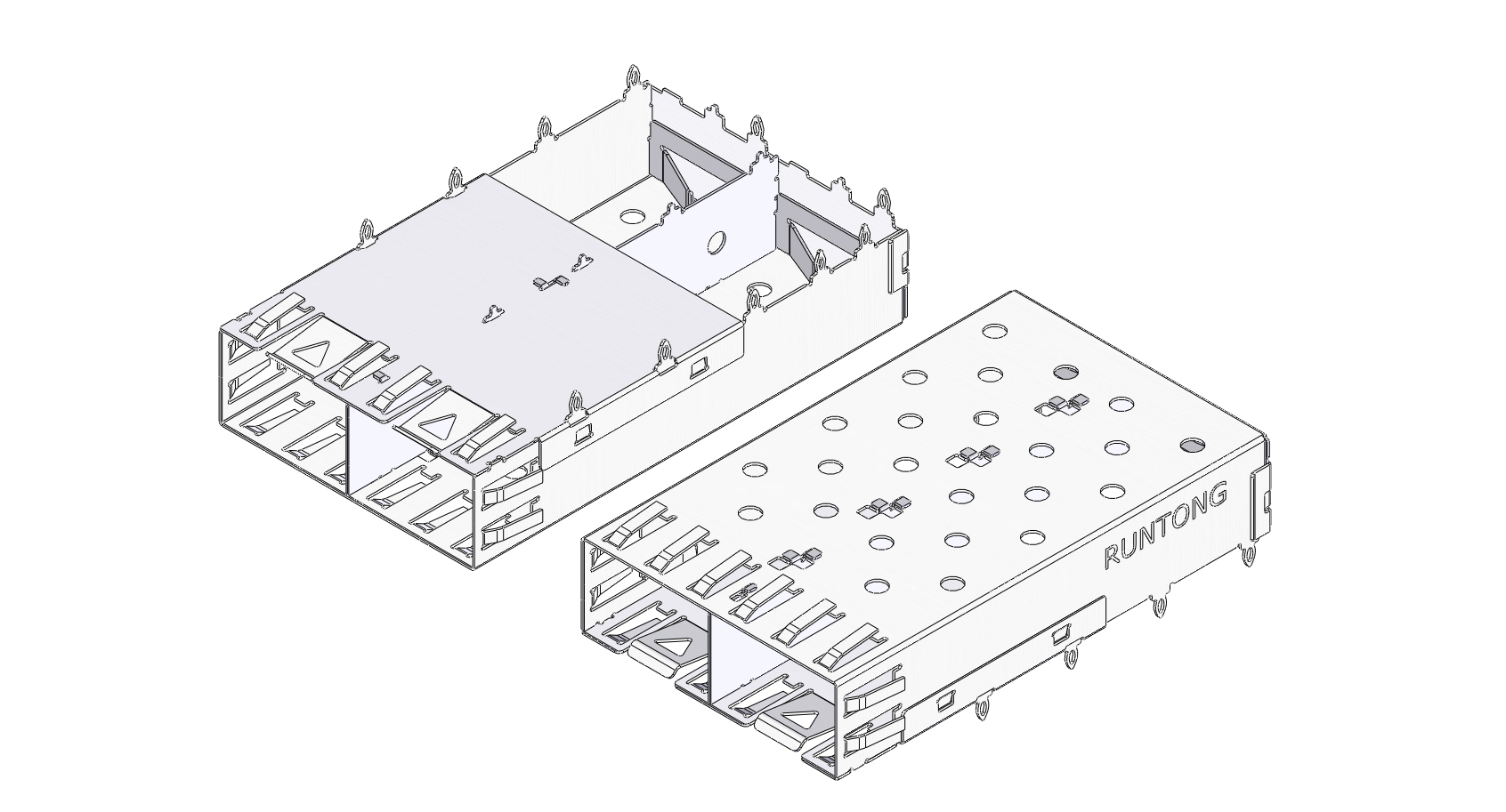 SFP1X2笼子压接脚Cage