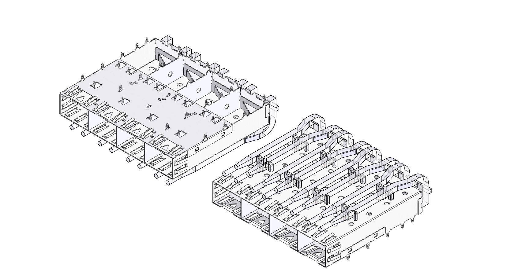 SFP1X4笼子导光柱双圆柱入光9.60Cage