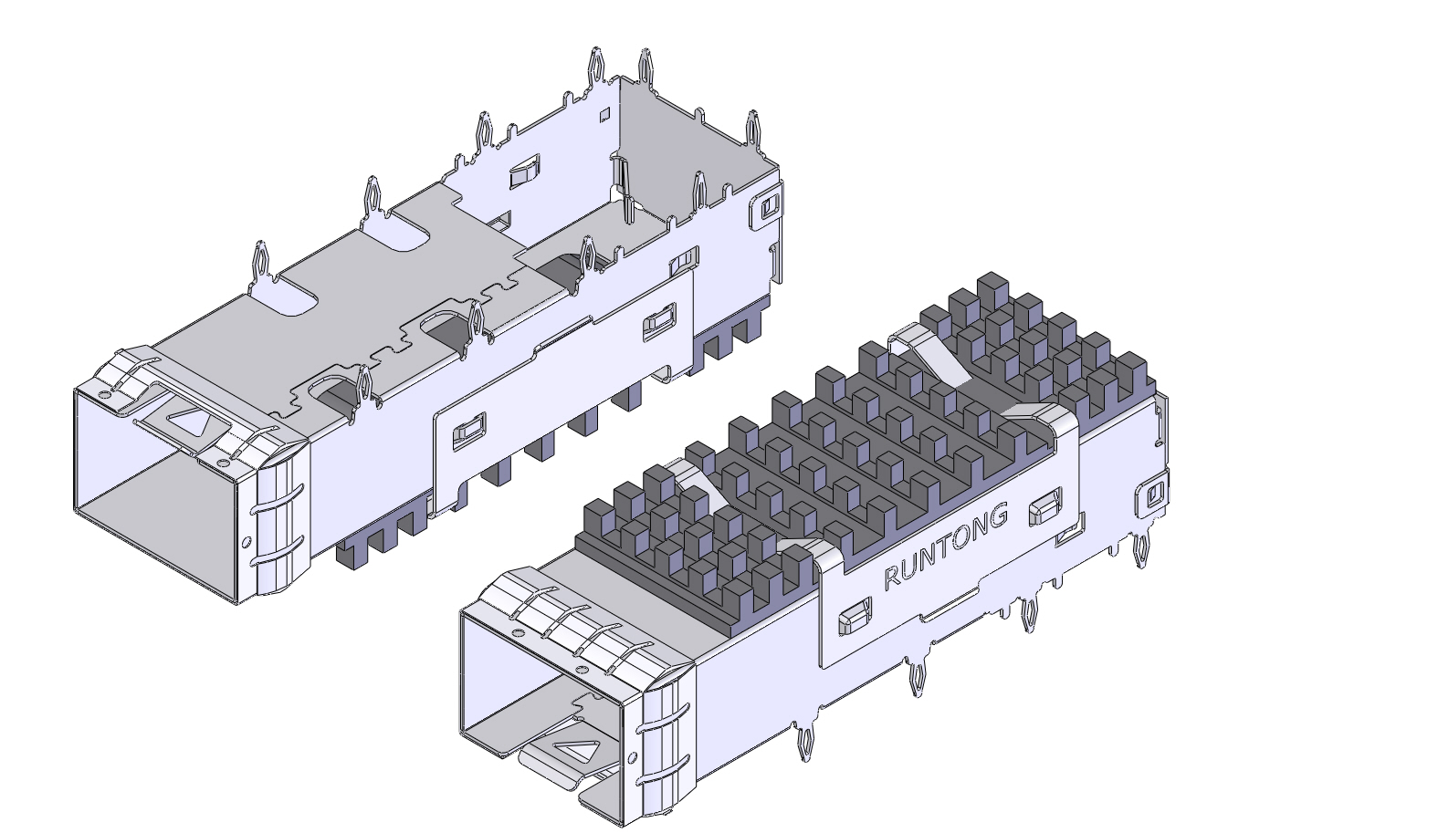 SFP-1X1笼子散热器2侧扣方齿Cage
