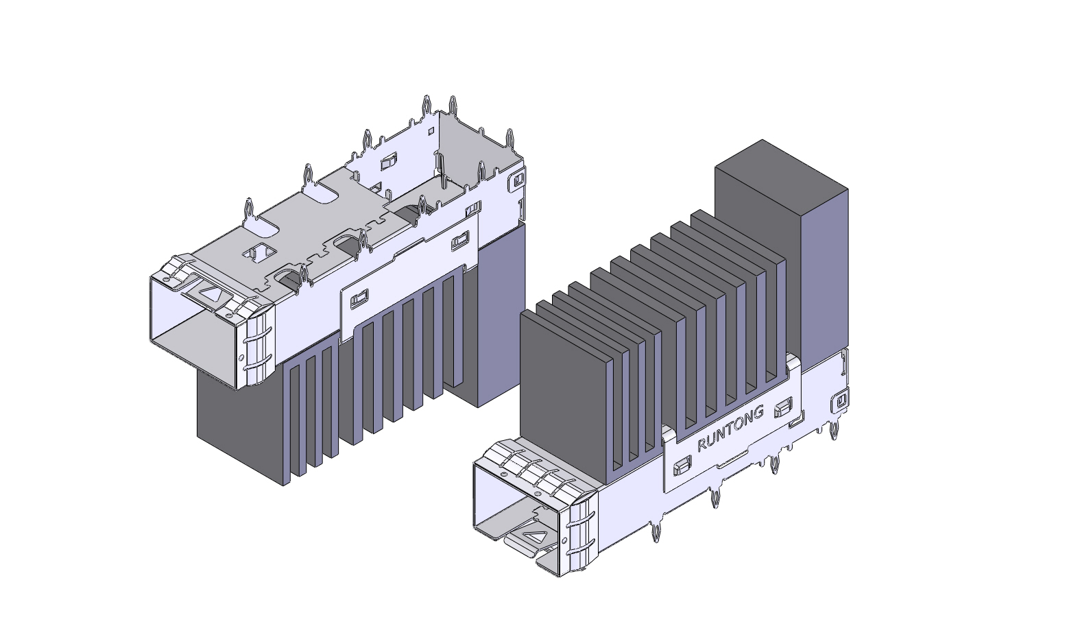 SFP-1X1笼子散热器2侧扣后段实体Cage
