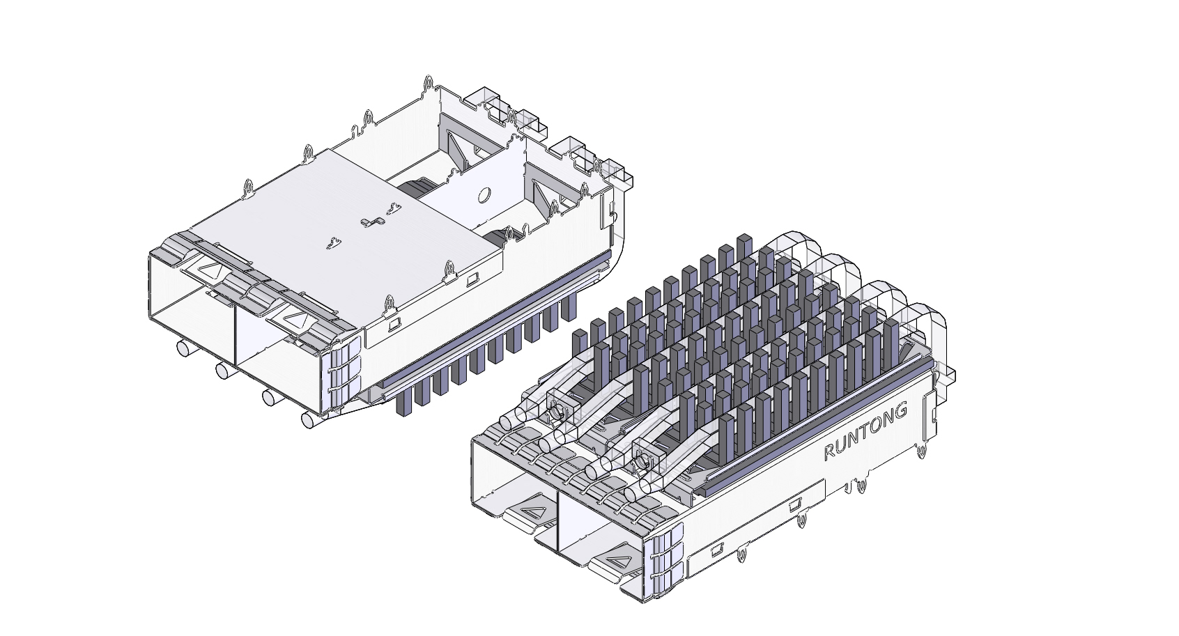 SFP-1X2笼子散热器导光柱双圆柱Cage