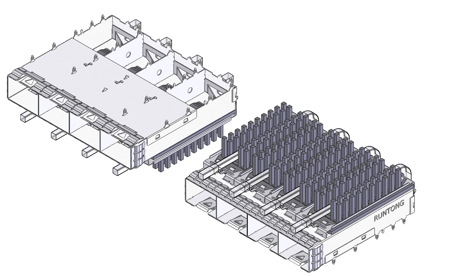 SFP-1X4散热器导光柱单方柱Cage