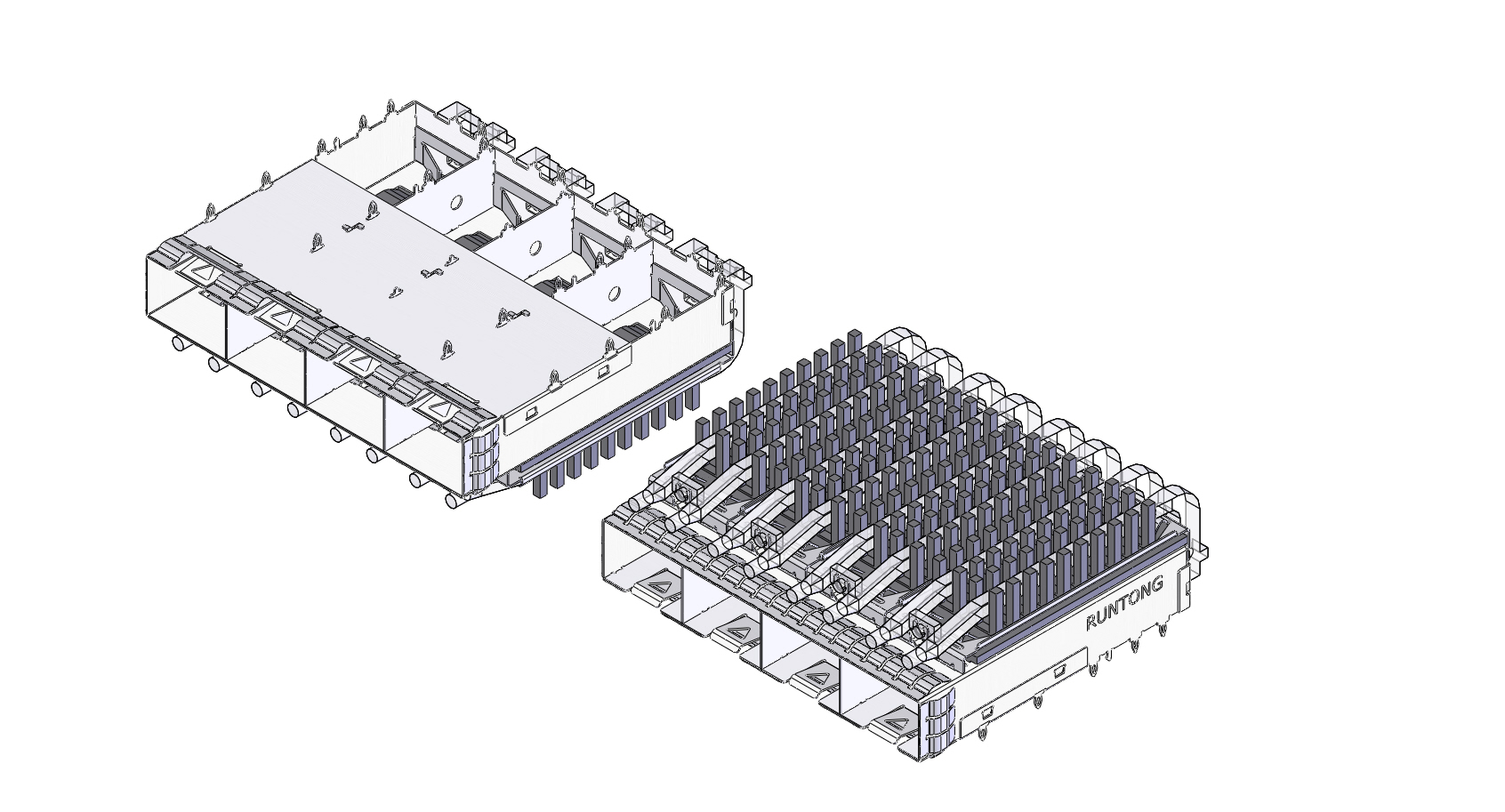 SFP-1X4散热器导光柱双圆柱Cage