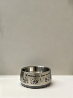 雕刻萌宠图案不锈钢宠物碗