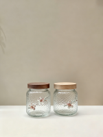 梅花锤纹玻璃收纳瓶