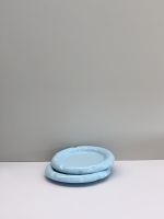 奶酪陶瓷宠物碗亮面蓝6