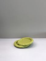 奶酪陶瓷宠物碗亮面绿5