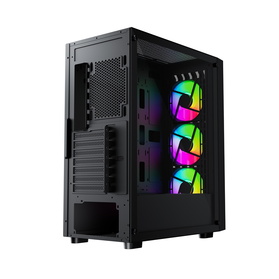 ATX机箱-C16-C16全玻-黑色-左后450046