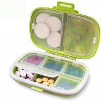 8CompartmentsPillCasePillBoxwithIndependentCovers