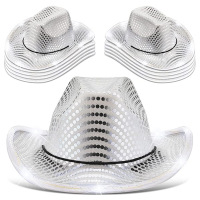 customizedSequinCowboyHatwithLEDBrim