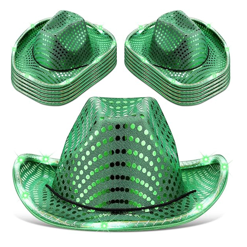 SequinCowboyHatwithLEDBrim