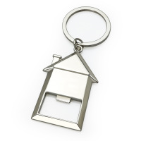 HouseShapedMetalKeychainWithBottleOpener