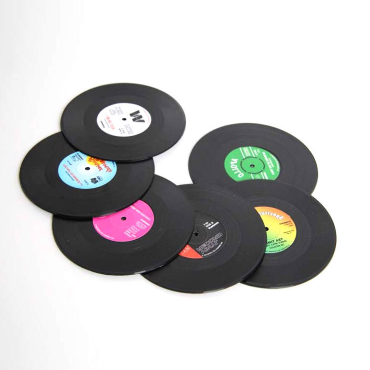 customVinylRecordDrinkCoasterCupMat