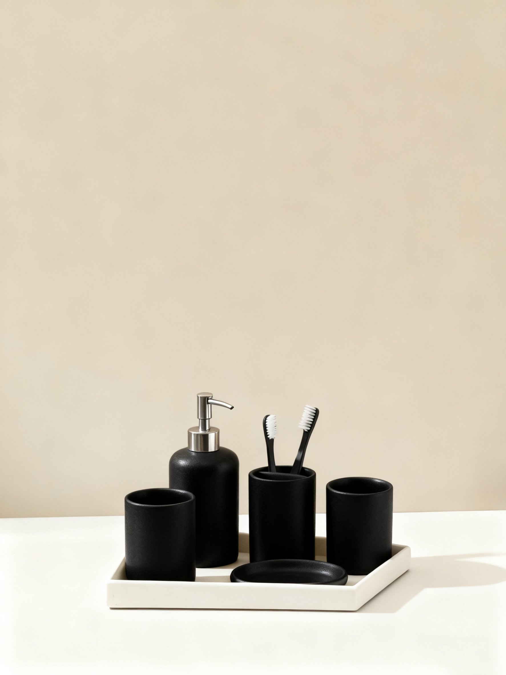 黑粗陶洗浴套装