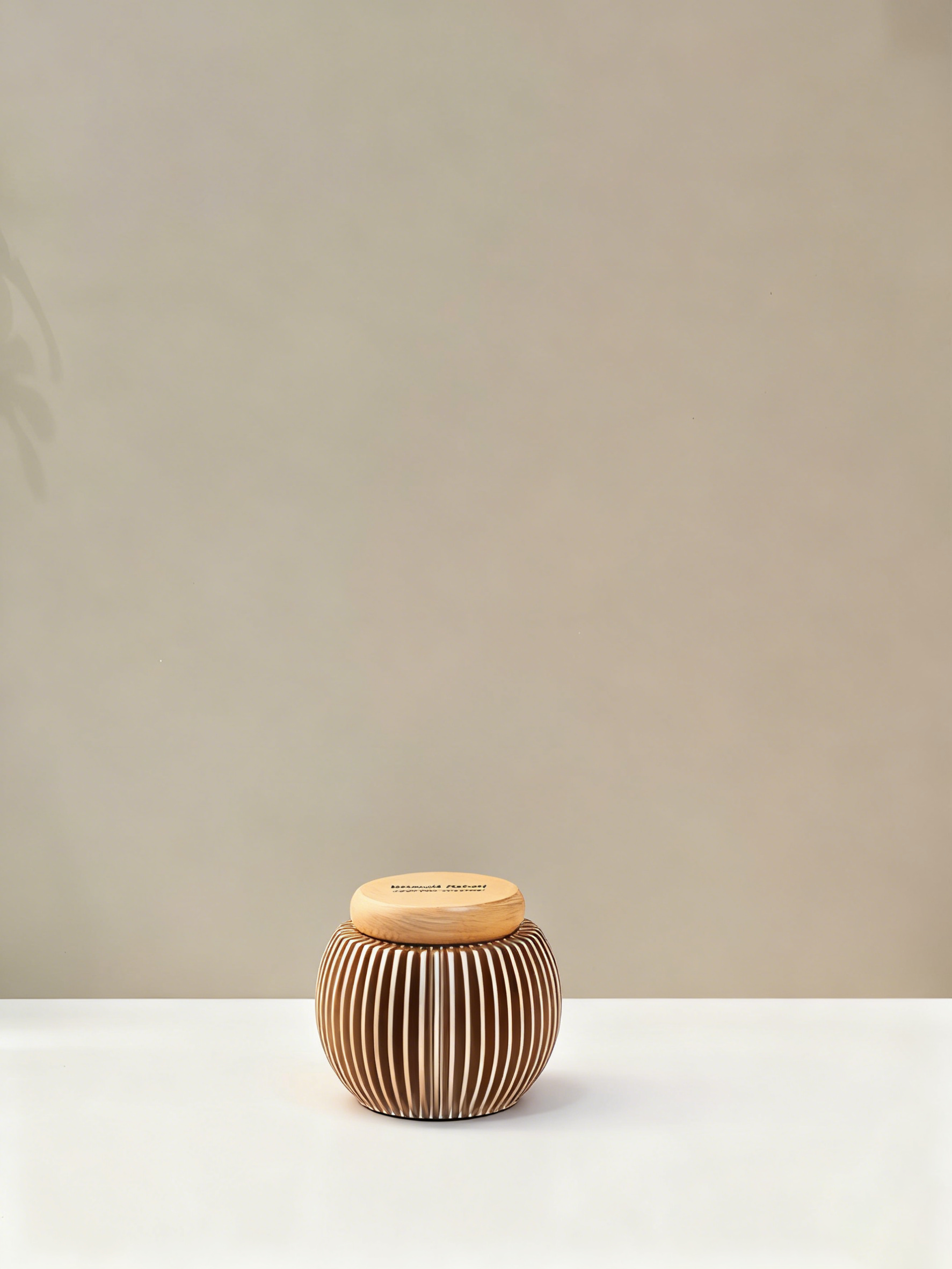 棕白相间宠物陶瓷骨灰盒