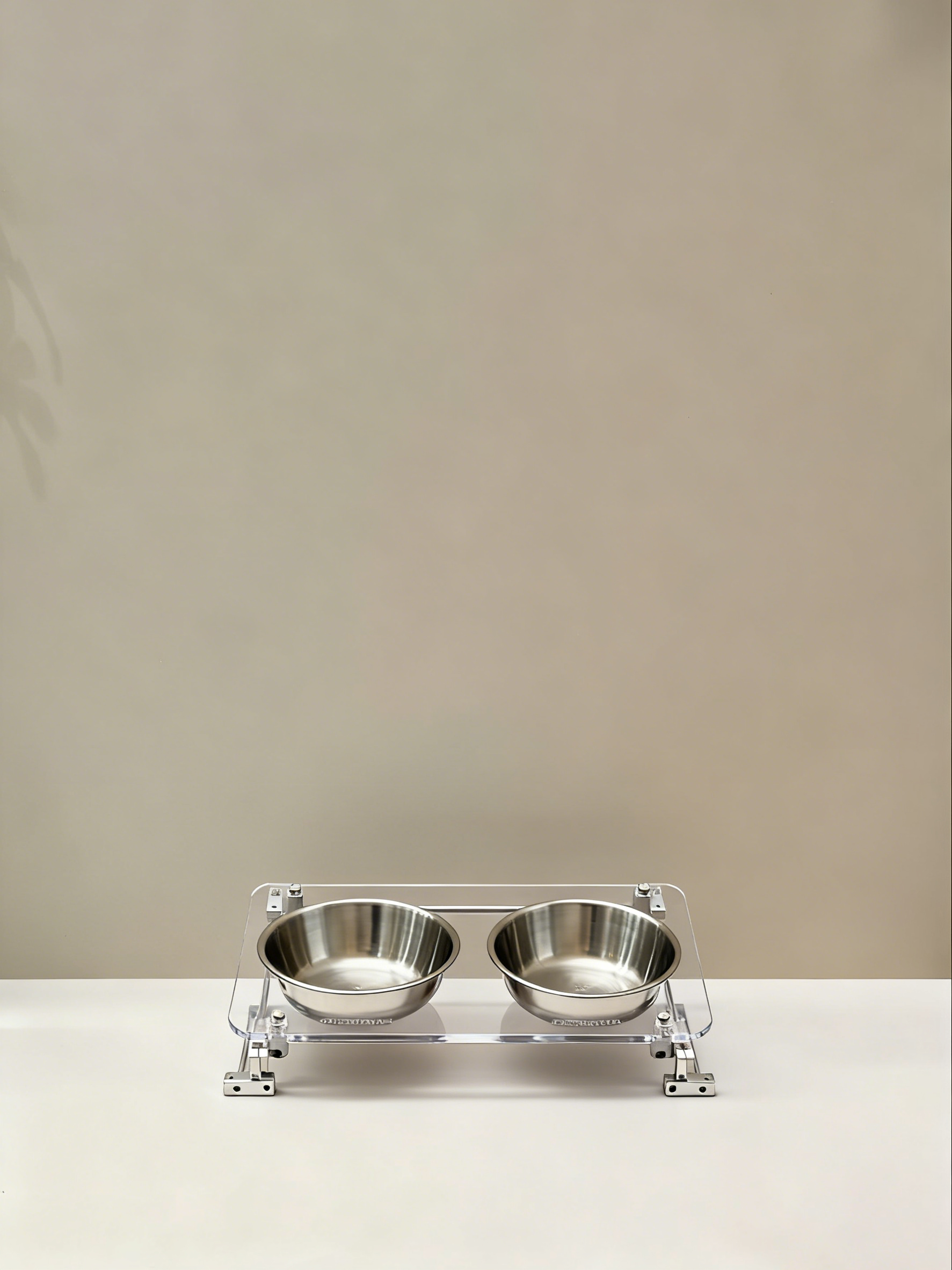 不锈钢双碗亚克力支架