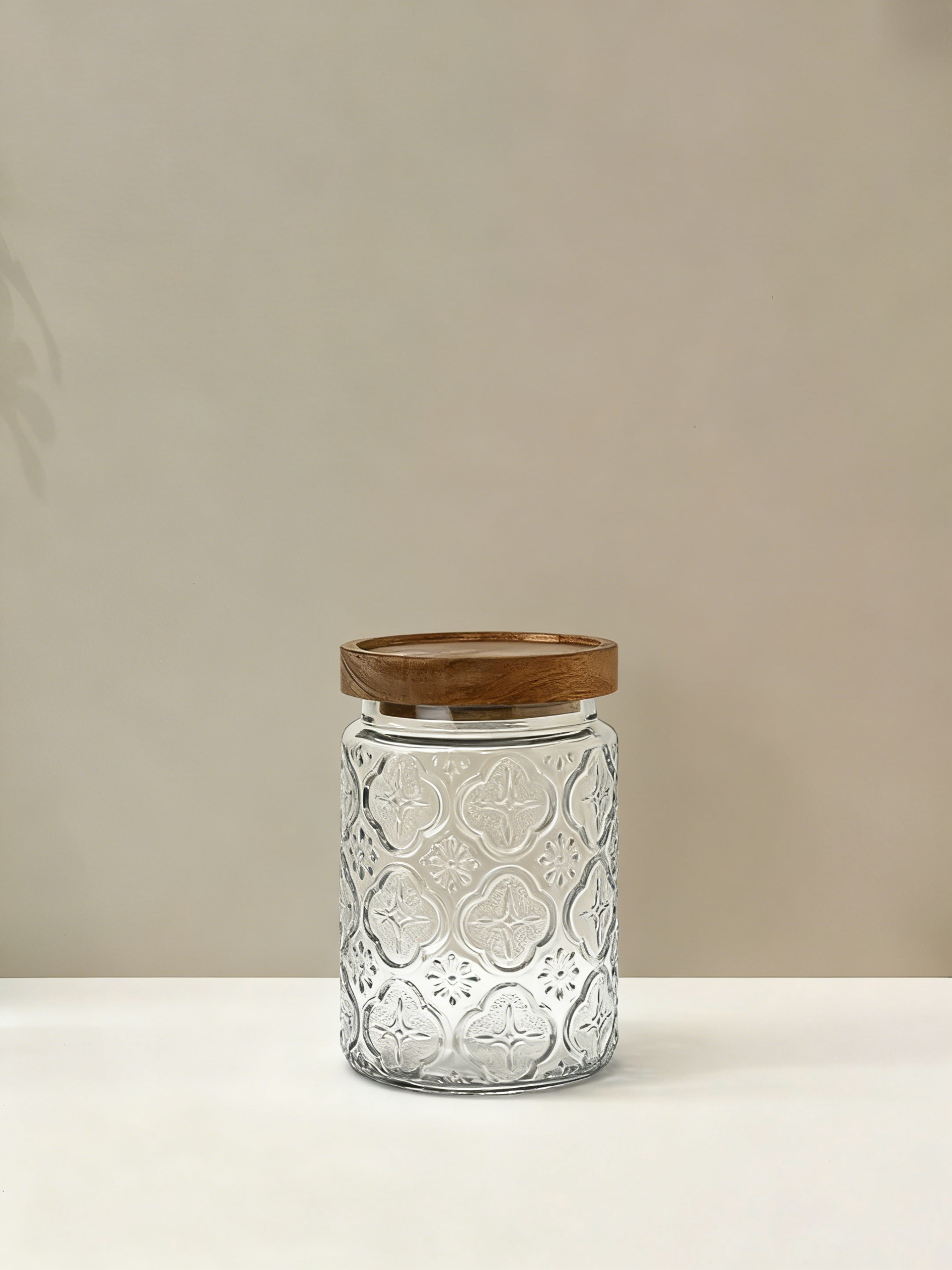 海棠花纹密封玻璃罐