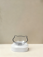 透明猫耳玻璃宠物碗6