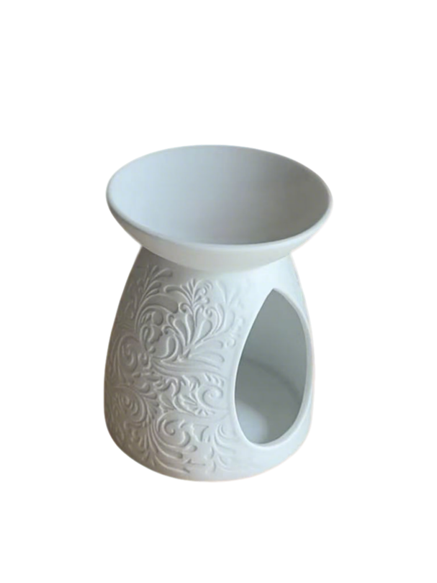 香薰-04纯白陶瓷香薰-花纹DIA：6.5B：6.5H：12