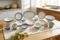 炻瓷菊瓣棱纹蓝黑色套件-2