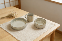 炻瓷直棱纹黄绿渐变四件套-2