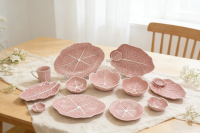 炻瓷圆形卷心菜叶浮雕纹套件2-2