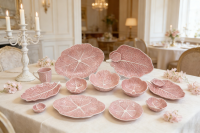 炻瓷圆形卷心菜叶浮雕纹套件1