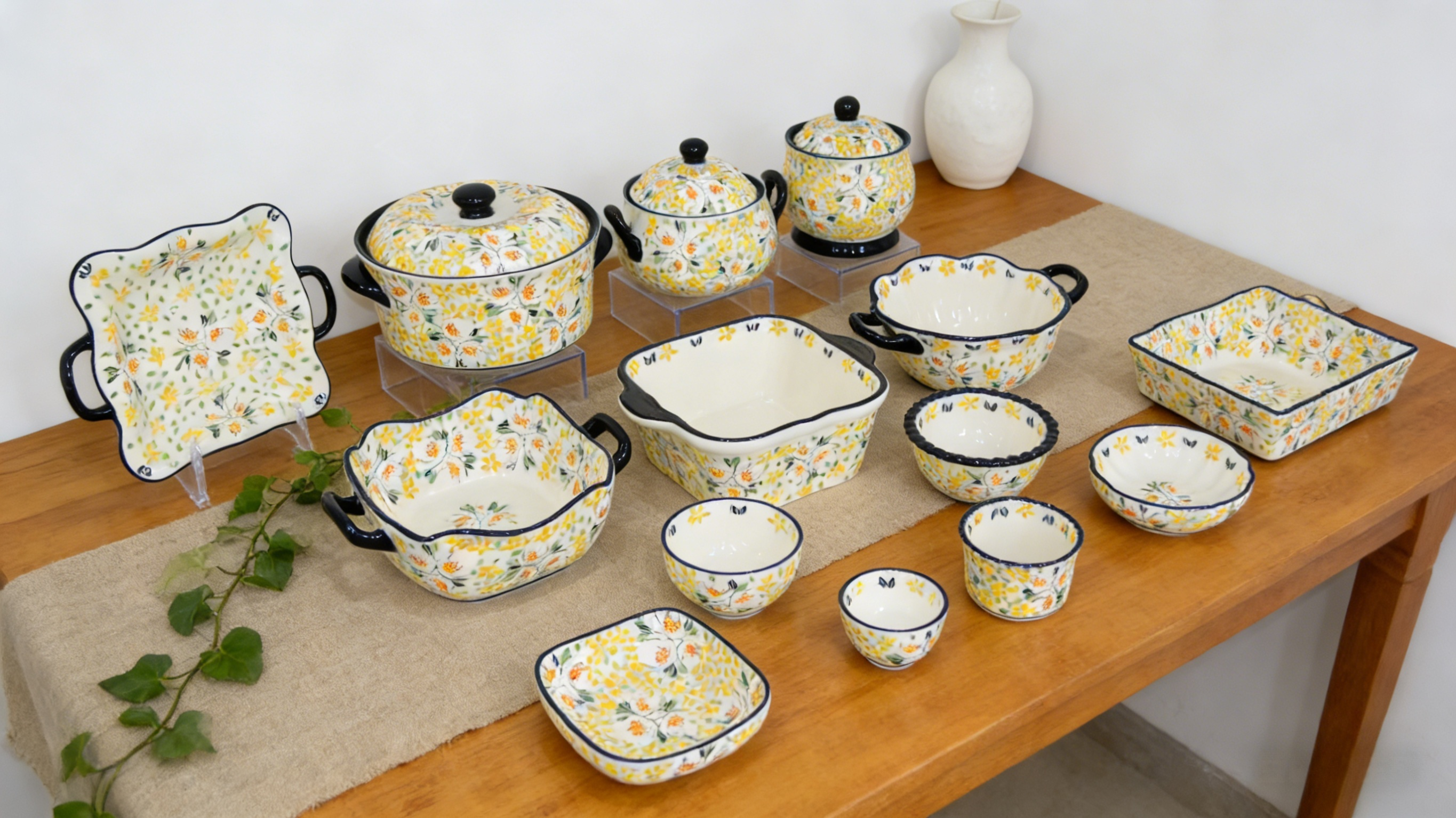 炻瓷手绘花卉纹图案-4