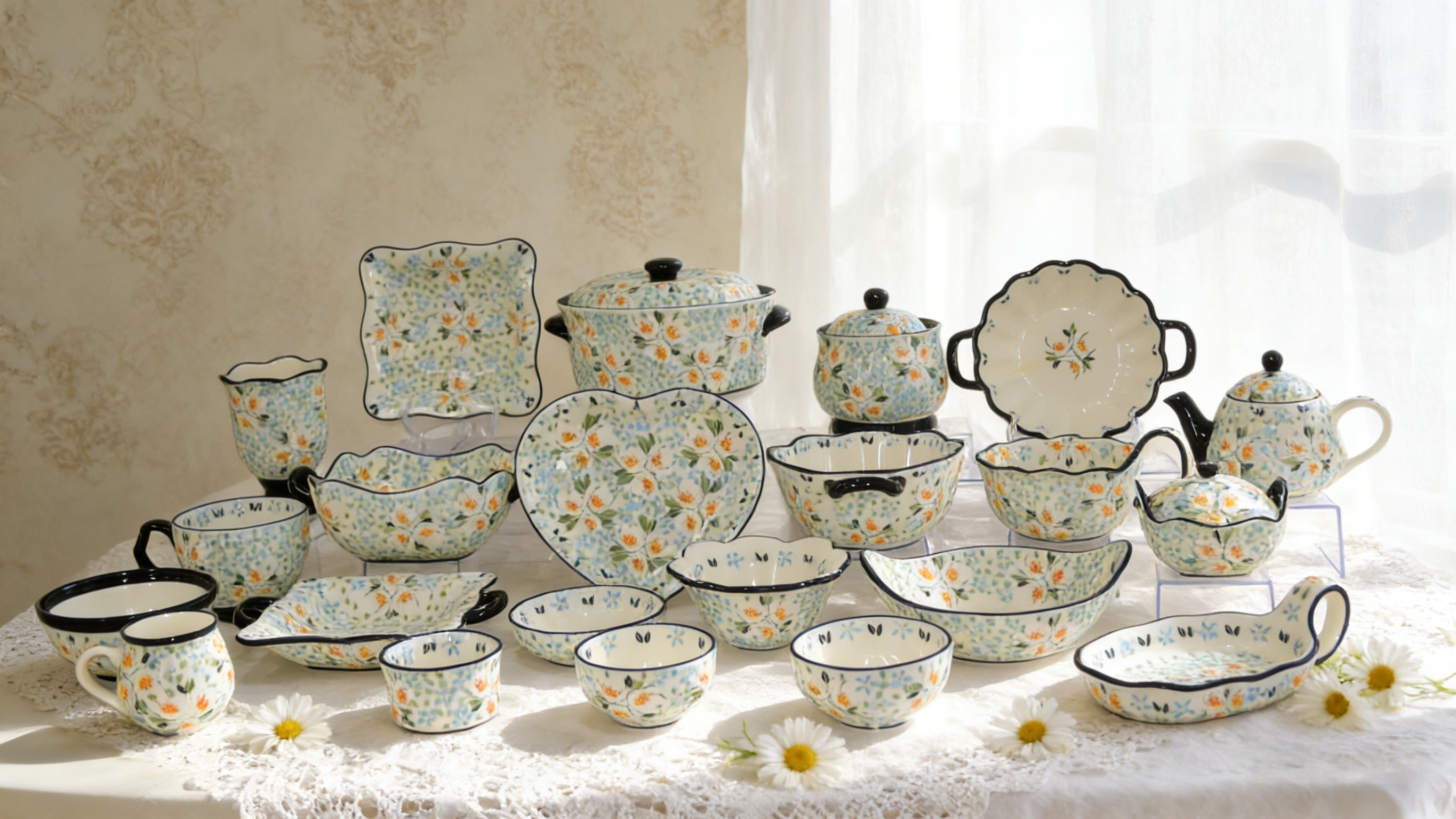 炻瓷手绘花卉纹图案-2