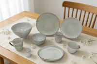 炻瓷手工捶纹高级灰套件-2